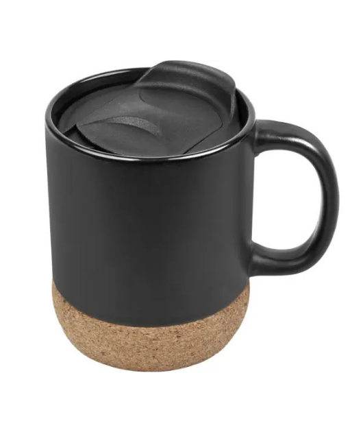 Personalized Ceramic and Cork Coffee Mug with Lid
