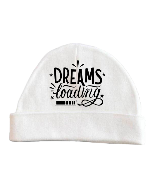 Dreams Loading Baby Beanie (White)