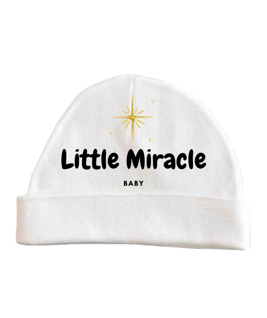 Little Miracle Baby Beanie (White)